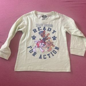 Light Green Long Sleeve Kids Paw Patrol Shirt 4T